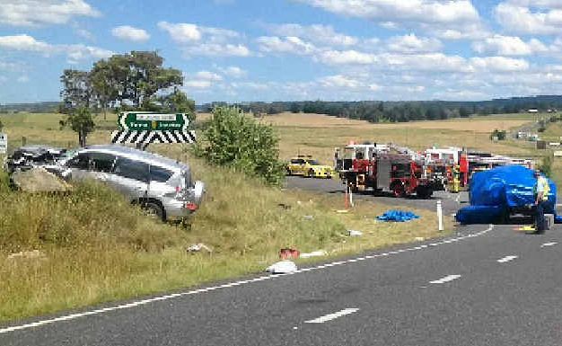 The scene of the fatal accident at Tenterfield yesterday. The scene of the fatal accident at Tenterfield yesterday.